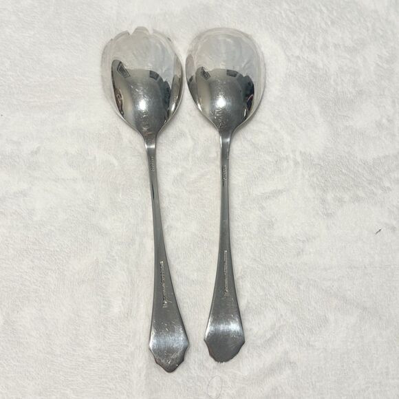 Vintage MAPPIN & WEBB Silverplate Salad Serving Set Vintage England - Picture 3 of 7